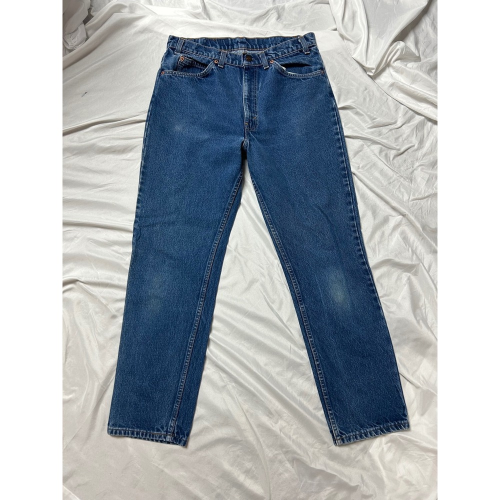 Vintage Levis 509 Orange Tab Jeans Mens 34x32 Made in USA Blue Med Straight Leg